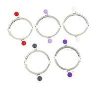 Healifty 5 Pezzi Chiusura per Borsa Metallo con Mezza Circonferenza e Perline Telaio per Pochette Fai da Te per Portamonete Vintage Elegante e Facile da Cucire