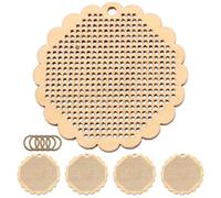 Healifty 5 Pezzi Ciondoli in Legno Rotondi per Punto Croce Schegge di Legno Fai da Te per Ornamenti a Punto Croce Mini Tavole Decorative Versatili per Accessori e Segnalibri