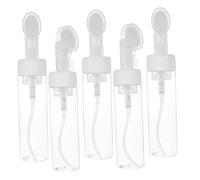 Healifty 5 Pezzi Dispenser Pompa Schiuma Plastica Pet Trasparente da Bottiglie Vuote per Mousse Detergente Viso con Spazzolino per Pulizia Contenitori Ricaricabili Resistenti e Antiperdita
