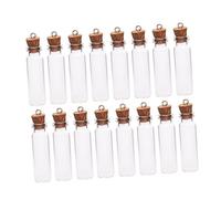 Healifty 50 pezzi Mini Bottiglie Vetro con Tappo Sughero per Messaggi Bomboniere Feste Matrimonio DIY Decorazioni