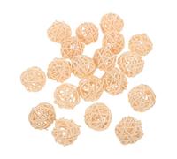 Healifty 50 Pezzi Palline Decorative in Rattan per Ciotole e Vasi Sfera Intrecciata Tradizionale per Riempitivo e Centrotavola Decorazione Salotto Corridoio e Vetrine Naturale Bianco