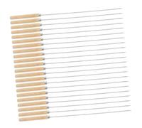 Healifty 50 pezzi Spiedini Barbecue in Acciaio con Manico in Legno Spiedini Piatti e Tondi per Carne Verdure e Arrosticini Riutilizzabili per Grigliate all Aperto