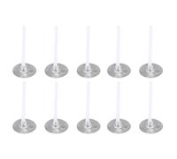 Healifty 500 pezzi cotone candela stoppino cerato rotondo stoppino con piede in metallo alcool lampada stoppino lumini per fai da te spesse candele di fabbricazione 2,6 cm (bianco)