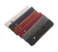 Healifty 6 pezzi Astucci Portapenne in Pelle PU Spessa e Opaca Custodia Protettiva Artigianale per Penne Stilografiche Tasca Elegante per Studenti Ufficio e Uso Quotidiano