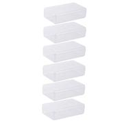 Healifty 6 pezzi Astucci Trasparenti Impilabili per Penne Scatole in Plastica con Coperchio Protettivo Organizer per Cancelleria Scolastica e Ufficio Contenitori Pratici per Matite e