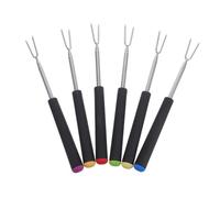 Healifty 6 pezzi Forchette Fonduta Acciaio Inossidabile Forchette Telescopiche per Fonduta Grigliate e Cioccolato Adatte per Carne e Dessert Design Versatile