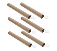 Healifty 6 pezzi Tubo Cartone Kraft per Confezionamento e Spedizione Interno Spessore con Tappi in Plastica Contenitori per Poster Calligrafia e Opere d'Arte Protezione Robusta e Facile da
