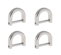 Healifty Anello a D 4pcs Lega d anello regolazione borsa anello semicircolare d forma anelli per bagagli abbigliamento zaino cintura accessori (argento) fibbia della cintura