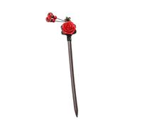 Healifty Bacchette per Capelli in Legno Stile Tradizionale con Fiore Rosso Vintage Delicato Accessorio Retrò per Donne e Ragazze Forcina Elegante e Resistente per Uso Quotidiano