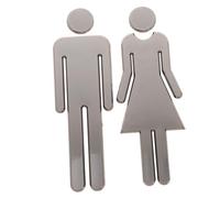 Healifty Cartello Segnaletica Wc in Acciaio Inossidabile Nero Opaco Targhetta Identificativa Bagno Uomo Donna per Hotel Ristorante e Uffici Segnalazione Chiara e Resistente per Servizi