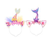 Healifty Cerchietto per Chioma di Halloween in Plastica Glitter e Coda di Pesce Set da 2 Pezzi Color Giallo e Viola Accessorio Decorativo Luminoso per Feste e Cosplay