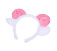 Healifty Cerchietto per con Corna Pecora Peluche Rosa Fascia Elastica Morbida e Leggera per Cosplay Feste Halloween Accessorio Animale per Fascia Trucco e Spa per