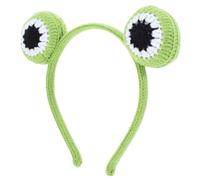 Healifty Cerchietto Rana Lavorato Mano Lana con Occhi Divertenti Fascia Elastica Morbida e Confortevole per Donne Accessorio Unico per Trucco Feste e Tema