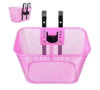 Healifty Cestino Anteriore per Bici da Donna e Bambina in Filo Metallico Rosa, Piccolo, con Fissaggio a Sgancio Rapido, Capiente e Robusto per Uscite Quotidiane e Spesa sul Manubrio