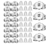 Healifty Chiusure per Orecchini a Farfalla in Argento 925 100 Pezzi + Tappi Trasparenti 4Mm 100 Pezzi Protezioni Anallergiche Leggere e Sicure per Uso Quotidiano e Sostituzione Ricambi