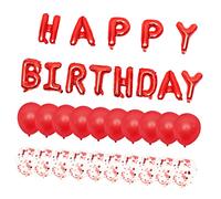 Healifty Completo Palloncini Arco per Compleanno e Shower Decorazioni Resistenti e Riutilizzabili Rosso Addobbi Festa con Lettere Inglesi Happy Birthday