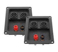 Healifty Connettore Terminale Altoparlante Nero 2 Pezzi Abs Placcato Oro