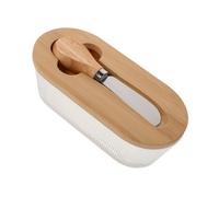 Healifty Contenitore Burro in Vetro Trasparente con Coperchio Ermetico e Spatola Porta Formaggio per Frigorifero e Banco Cucina Scatola Conservazione Burro e Formaggio Fresh Keeper