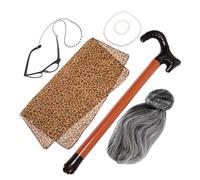Healifty Costume Nonna con Fascia Testa Grigia Accessorio Cosplay Anziana Unico per Party e Foto Booth Adatta Tutti