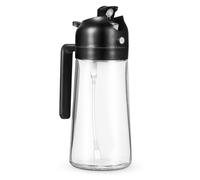 Healifty Distributore di Olio in Vetro 470ml 2 in 1 Erogatore Spray Olio per Cucina e Camping Ampia Apertura per Versare e Spruzzare Facilmente