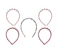 Healifty Fasce Per Chioma Pettine a Denti Ondulati in Plastica a Motivo Leopardato, Set Da 5 Pezzi Unisex, Massaggio Cuoio Capelluto Per Trucco e Lavaggio Viso