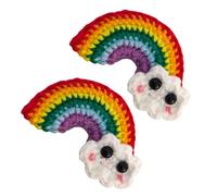 Healifty Fermagli per Chioma Arcobaleno Fatti a Mano 2 Pezzi, Accessori Multicolore Delicati sulla Pelle per Bambine, Forcine Chioma Morbide e Decorate per Uso Quotidiano Colore Casuale