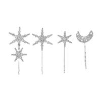 Healifty Fermagli Per Chioma Creativi Strass a Stella, Set Da 4 Pezzi, Accessori Eleganti Per Donne, Per Matrimoni, Feste e Occasioni Speciali