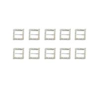Healifty - Fibbia a forma di cuore, con strass, per fai da te, fai da te, regalo di nozze, 10 pezzi 1.9 * 1.9cm Quadrato