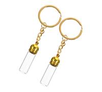 Healifty Flaconi di Profumo da Viaggio Ricaricabili in Vetro Trasparente con Portachiavi, Set 2 Pezzi Grande con Tappo Antigoccia, Mini Bottiglie per Oli Essenziali e Profumi, per Viaggi