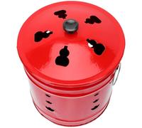 Healifty Inceneritore Secchio Smaltato Rosso per Esterno Presa D’aria, Bidone Braciere per Giardino e Casa, Secchio Sacrificio per Combustione Carta e Rifiuti Generici Stile Stile Casuale