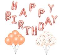 Healifty Kit Palloncini Arco Compleanno Alluminio Rosa Oro Decorazioni Shower e Matrimonio Set Lettere Happy Birthday per Feste e Anniversari Palloncini Resistenti e Facili da Gonfiare