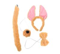 Healifty Orecchie Cane e Coda in Peluche Fascia Animali Unisex per Cosplay e Feste Compleanno Accessorio Adulti