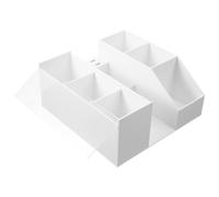 Healifty Organizer da Scrivania Acrilico Bianco per Strumenti Ciglia, Scatola Portaoggetti per Pinzette e Pennelli Trucco, Supporto Resistente per Accessori Beauty Professionali