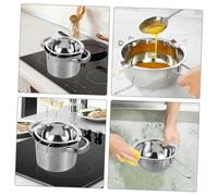 Healifty Pentola Doppia in Acciaio Resistente con Ciotola per Sciogliere Burro Cioccolato Formaggio e Caramelle Resistente alla Ruggine e Manico Antiscottatura per Cucina e Lavorazione