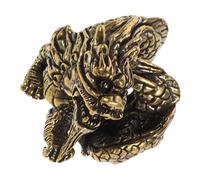 Healifty Per Sculture in Bronzo Retrò Antica Statuetta Da Del Drago Mini Animale Drago D'oro Ottone