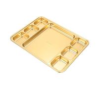 Healifty Piatto Diviso in Acciaio Inossidabile a Finitura Scomparti per Cena e Buffet Resistente e Facile da Pulire per Antipasti Barbecue e Colazioni Multiple