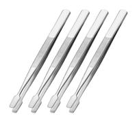 Healifty Pinzette di Precisione in Acciaio Inox 4 Pezzi Punta Piatta Antiscivolo per Timbri e Francobolli, Strumenti Multiuso per Artigianato e Collezionisti di Filatelia