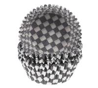 Healifty Pirottini per Cupcake Grandi in Carta Resistente al Grasso e Alte Temperature, Confezione da 100 Pezzi in Fantasia Quadretti Bianco e Nero, per Muffin, Dolci da Forno e
