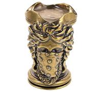 Healifty Portacandele in Rame con Statua Mitologica Medievale Scultura Decorativa in Ottone Vintage Forma di Dea Nordica Centrotavola Artistico per Candele Taper e Tea Light