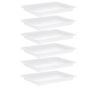 Healifty Pot Trays for Plants, Plant Tray, 6Pcs, Rectangular, PP Bianco, Raccoglie Acqua, per Gardening, per Plant Pot e Flowerpot