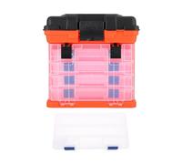 Healifty Scatola per Attrezzi da Pesca 4 Strati Grande capacità Maniglia Portatile e Sedile Integrato Arancione Contenitore Multiuso per Mulinelli e Lenze Custodia Resistente