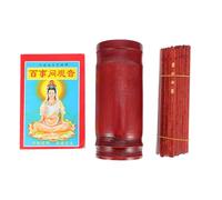 Healifty Set 1 Pezzo Bastoncini Divinazione Buddista in Legno Secchiello Rosso Scuro e Libro, Gioco Interattivo per Interpretare Segni, Oggetti di Scena per Divertimento a Casa, Adatto