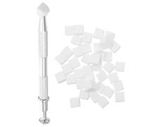 Healifty Set 100 Spugne per Unghie Bianche con Pinza Mini Spugne per Nail Art e Trucco Viso Accessori Manicure Portatili per Sfumature Precise e Fondotinta Custodia Organizer per Uso