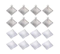 Healifty Set 100pezzi Base Quadrata in Lega Argento per Accessori Diy, Ornamento Creativo e Decorazione Casa, Adatto per Banquet e Portico