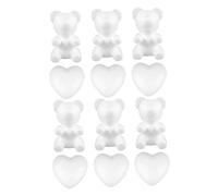 Healifty Set 12 Pezzi Modelli in Schiuma Orsetto 20Cm e Cuore 10Cm Decorazioni Fai da Te per Feste Materiali Artigianali Creativi per Lavoretti Romantici