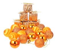 Healifty Set 24 Pezzi Palline di Natale da Appendere Decorazioni Ornamenti per Albero di Natale in Plastica Color Bronzo Adatti per Casa Ufficio e Hotel