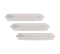 Healifty Set 3 Vassoi Rettangolari in Plastica per Piante, Bianco | Basi Antiscivolo, per Finestre e Interno, Facili da Spostare, Adatte a Vasi per Semina e Vetro