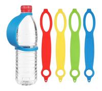 Healifty Set 4 Manici per Bottiglie d'Acqua Minerale in Silicone Colorato Corda Portatile per Appendere Bottiglie Manico Elastico per Escursioni Corsa e Viaggi all'Aperto