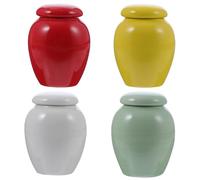 Healifty Set 4 Pezzi Urne in Ceramica per Cremazione Animali Domestici Contenitori Commemorativi Piccoli Colorati per Ceneri di Cani e Gatti Pratici e Compatibili per Conservazione Urna