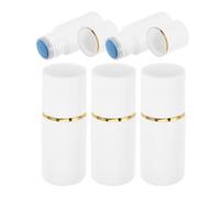 Healifty Set 5 Flaconi Applicatori Ricaricabili 20 Ml Testa Spugna Non Tessuta, Contenitori Cosmetici Portatili Tappo Bianco e Finiture Dorate, per Oli Essenziali, Lozioni e Profumi